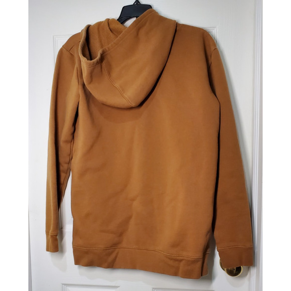 Carhartt Brown Full-Zip Hoodie XL Logo Sweatshirt Workwear Cotton Blend - Picture 4 of 11